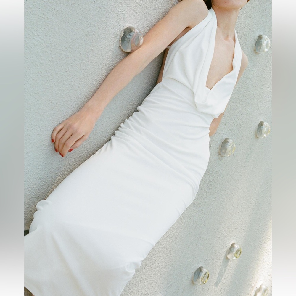 ZARA DRAPED HALTER DRESS - Picture 3 of 6